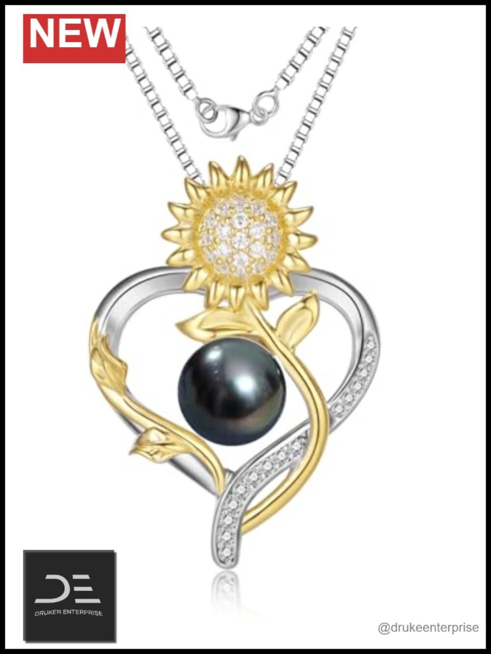Tahitian Pearl Necklace 18K Gold Plated S925 Sterling Silver Gift